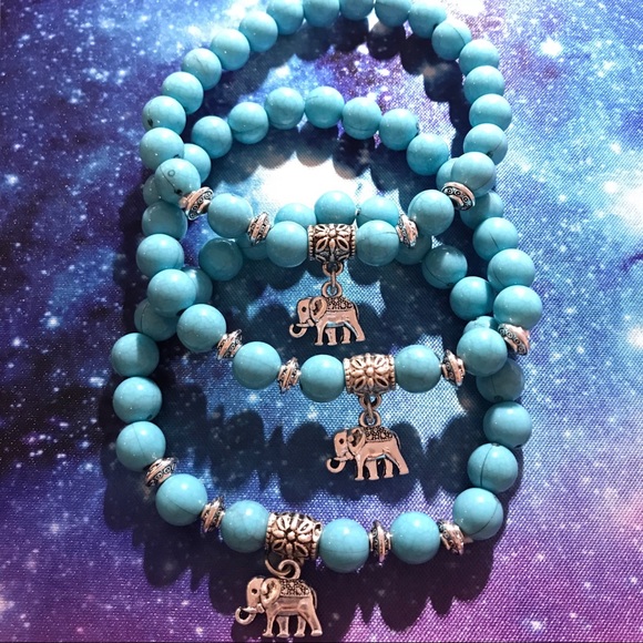 NEW!💙💎🐘ELEPHANT BRACELET!🐘💎💙TURQUOISE COLOR! - Picture 4 of 8